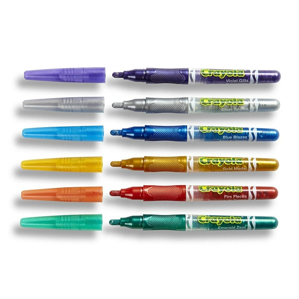 Crayola Glitter Markers, 6 Pack 4 Crayola Glitter Markers, 6 Pack - Image 2