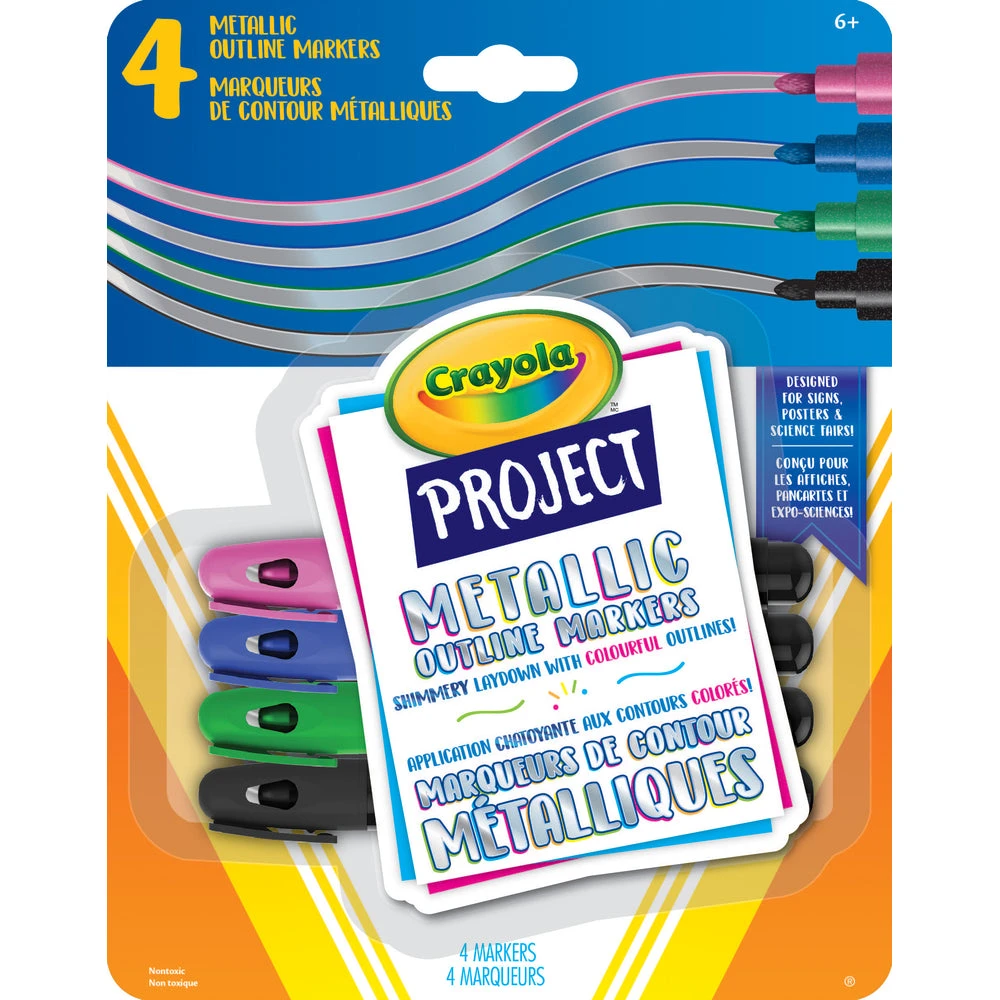 Crayola Project Metallic Outline Markers - 4 Pack 3 Crayola Project Metallic Outline Markers - 4 Pack