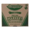 Crayola Fine Line 200-Count Classpack Non-Washable Marker, Fine Bullet Tip, Assorted Colors, 200/Box