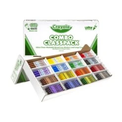 Crayola Crayon And Ultra-Clean Washable Marker Classpack, 8 Colors, 128 Each Crayons/Markers, 256/Box -Crayola Sales 23ef54893d7b621828216eea1bd7500f30