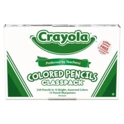 Crayola Color Pencil Classpack Set, 3.3 Mm, 2B (#1), Assorted Lead/Barrel Colors, 240/Box
