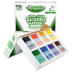 Crayola Ultra-Clean Washable Marker Classpack, Broad Bullet Tip, 8 Assorted Colors, 200/Box -Crayola Sales 402c492993a3cf04b47c022ee14012d1bf