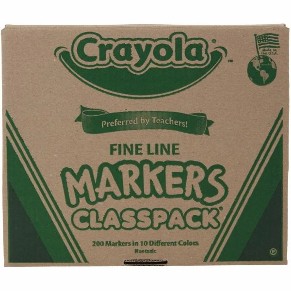 Crayola Fine Line 200-Count Classpack Non-Washable Marker, Fine Bullet Tip, Assorted Colors, 200/Box 5 Crayola Fine Line 200-Count Classpack Non-Washable Marker, Fine Bullet Tip, Assorted Colors, 200/Box - Image 3