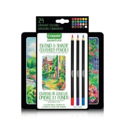 Crayola Signature Blend & Shade Coloured Pencils With Tin - 24 Pack