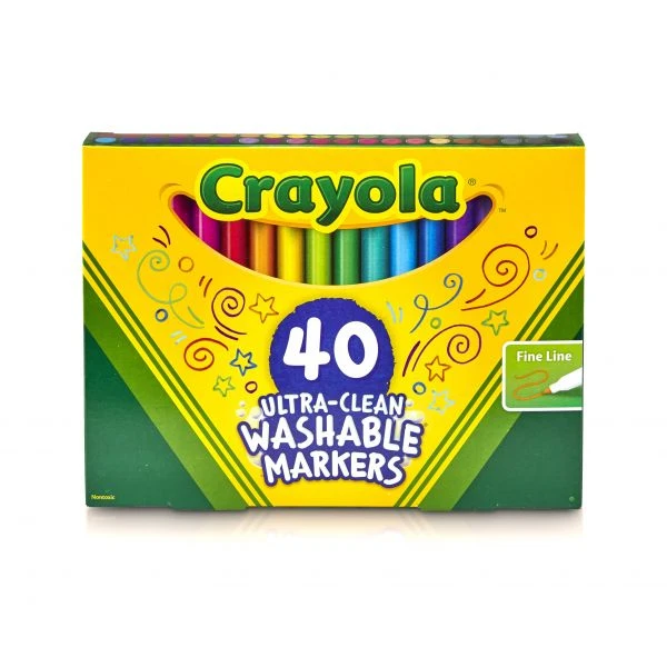 Crayola Ultra-Clean Washable Markers, Fine Bullet Tip, Assorted Colors, 40/Set 6 Crayola Ultra-Clean Washable Markers, Fine Bullet Tip, Assorted Colors, 40/Set - Image 4