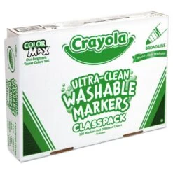 Crayola Ultra-Clean Washable Marker Classpack, Broad Bullet Tip, 8 Assorted Colors, 200/Box -Crayola Sales 6a17cd452a3c822686b54542e9bb59b1e1