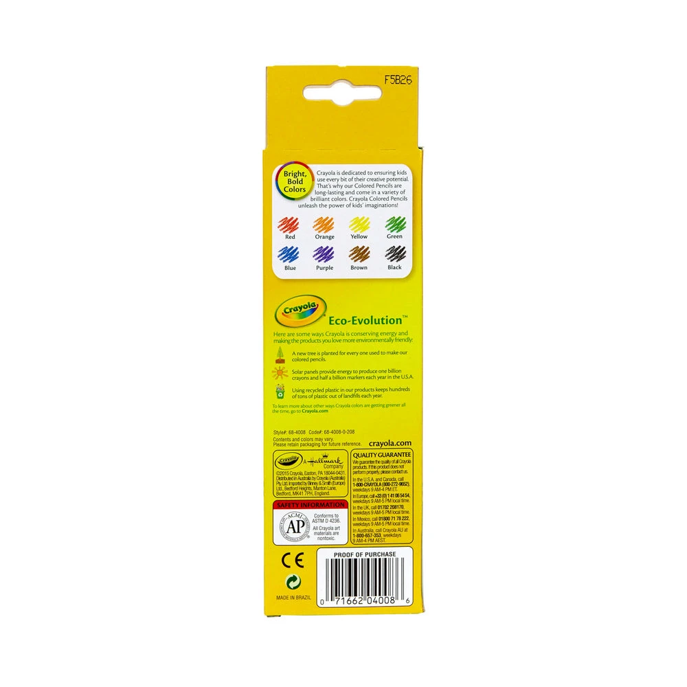 Crayola Pre-Sharpened Coloured Pencils - Assorted Colours - 8 Pack 4 Crayola Pre-Sharpened Coloured Pencils - Assorted Colours - 8 Pack - Image 2