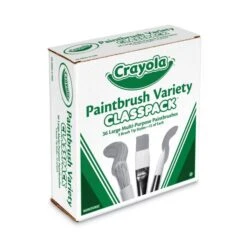 Crayola Large Variety Paint Brush Classpack, Natural; Nylon Bristles, Flat; Round Profiles, 36/Set -Crayola Sales 82837ecbb609e86254debfc3c6973afe1e