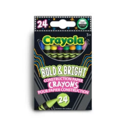 Crayola Bold & Bright Construction Paper Crayons - 24 Pack