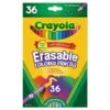 Crayola Erasable Colored Woodcase Pencils, 3.3 Mm, 36 Assorted Colors/Set