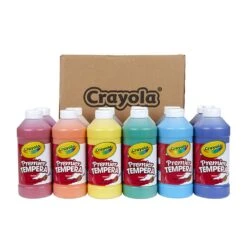 Premier Tempera Paint Set, 16 Oz. Assorted Colors, Set Of 12