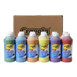 Washable Paint, Assorted Colors, 16 Oz, 12 Count