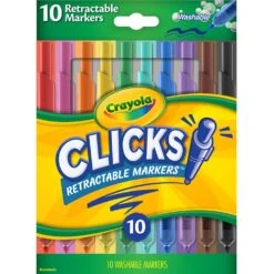 CLICKS Retractable Markers, 10 Colors
