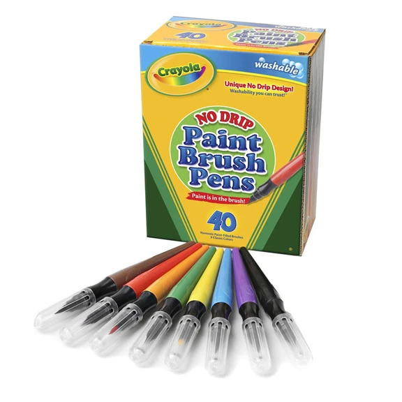 Crayola BIN546203 No Drip Paint Brush Pens 40Ct - Washable, Price/BX 3 Crayola BIN546203 No Drip Paint Brush Pens 40Ct - Washable, Price/BX