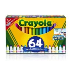 Crayola BIN588180 Crayola Wash Broad Line Marker 64Pk