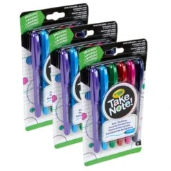 Crayola Take Note! Ultra-Fine Washable Felt-Tip Marker Pen, 6 Count, PK3