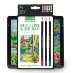 Crayola Signature Blend + Shade Colored Pencils In Tin, PK24