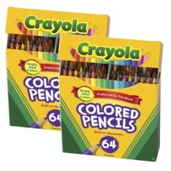 Crayola Short Colored Pencils, 64 Colors Per Set, 128PK