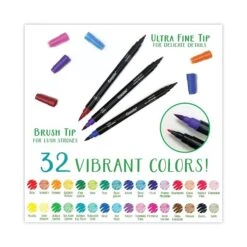 Crayola Brush & Detail Dual Ended Markers, X-Fine Brush/Bullet Tip, Astd, PK16 -Crayola Sales Essendant20Inc CYO586501xx06xxf07aaf