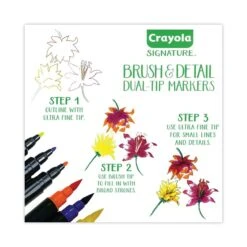 Crayola Brush & Detail Dual Ended Markers, X-Fine Brush/Bullet Tip, Astd, PK16 -Crayola Sales Essendant20Inc CYO586501xx08xx26fde3