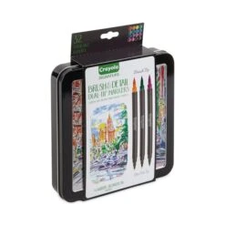 Crayola Brush & Detail Dual Ended Markers, X-Fine Brush/Bullet Tip, Astd, PK16 -Crayola Sales Essendant20Inc CYO586501xx10xx794f54