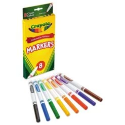 Crayola Non-Washable Marker, Fine Bullet Tip, Assorted Colors, PK8 8 Crayola Non-Washable Marker, Fine Bullet Tip, Assorted Colors, PK8 -Crayola Sales Essendant20Inc CYO587709xx02xxde0a25