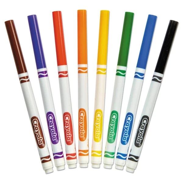 Crayola Non-Washable Marker, Fine Bullet Tip, Assorted Colors, PK8 6 Crayola Non-Washable Marker, Fine Bullet Tip, Assorted Colors, PK8 - Image 4