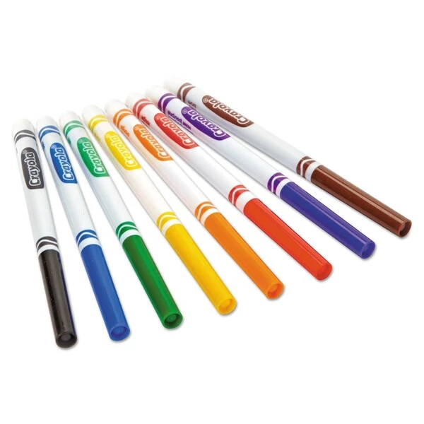 Crayola Non-Washable Marker, Fine Bullet Tip, Assorted Colors, PK8 4 Crayola Non-Washable Marker, Fine Bullet Tip, Assorted Colors, PK8 - Image 2