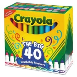 Crayola Marker, Washable, Ast, PK40