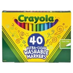Crayola Marker, Fine, Wshble, Ast, PK40