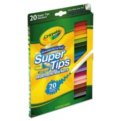 Crayola Washable Super Tips Markers, Broad/Fine Bullet Tip, Asstd Colors, PK20 -Crayola Sales Essendant20Inc CYO588106xx02xxdb5b70