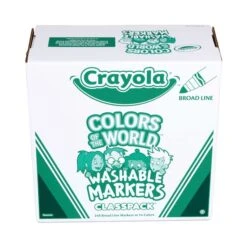 Crayola Ultra-Clean Washable Marker Classpack, Broad Bullet Tip, 8 Assorted Colors, PK192, 192PK