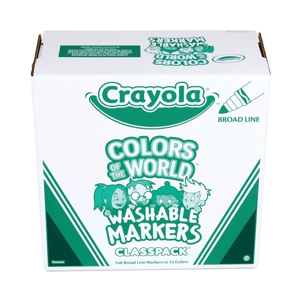 Crayola Ultra-Clean Washable Marker Classpack, Broad Bullet Tip, 8 Assorted Colors, PK192, 192PK 3 Crayola Ultra-Clean Washable Marker Classpack, Broad Bullet Tip, 8 Assorted Colors, PK192, 192PK