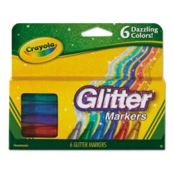 Crayola Marker, Glitter, Assorted, PK6
