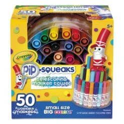 Crayola Pip-Squeaks Telescoping Marker Tower, Med Bullet Tip, Assorted, PK50