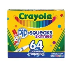 Crayola Pip-Squeaks Skinnies Washable Marker, Med Bullet Tip, Astd Color, PK64