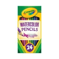 Crayola Watercolor Pencil Set, 3.3 Mm, 2B (#1), Assorted Lead/Barrel Colors, PK24 PK