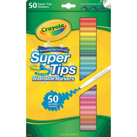 Crayola Super Tips Washable Markers, Price/50 /Pack 3 Crayola Super Tips Washable Markers, Price/50 /Pack