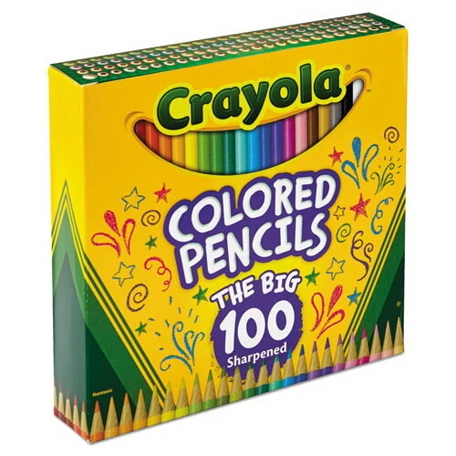 Crayola CYO688100 Long-Length Colored Pencil Set, 3.3 Mm, 2B (#1), Assorted Lead/Barrel Colors, 100/Pack, Price/ST 4 Crayola CYO688100 Long-Length Colored Pencil Set, 3.3 Mm, 2B (#1), Assorted Lead/Barrel Colors, 100/Pack, Price/ST - Image 2
