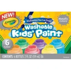 Crayola Washable Paint 6-Color Metallic Set