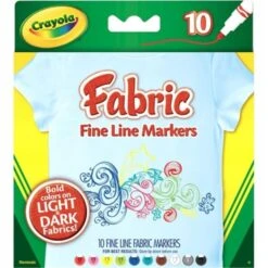 Crayola Fine Line Fabric Markers 10-Pkg-, 10PK