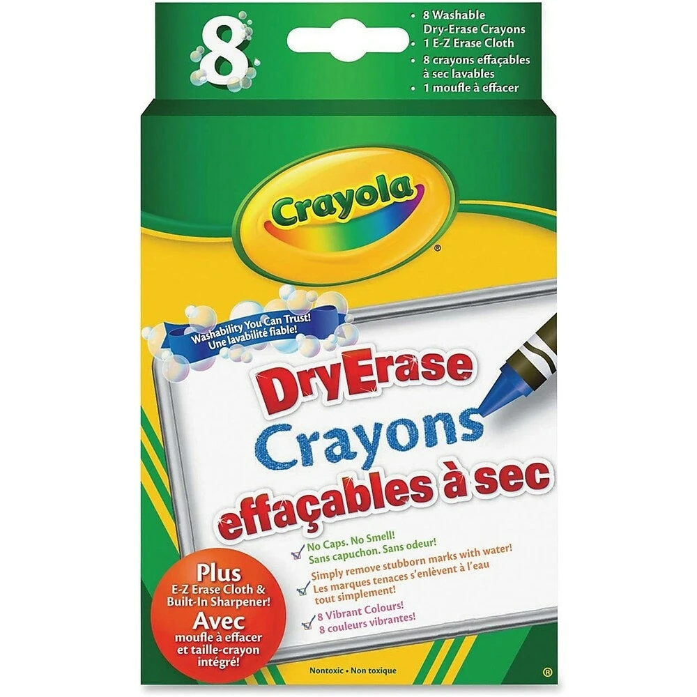 Crayola Washable Dry-Erase Crayons - 8 Pack 3 Crayola Washable Dry-Erase Crayons - 8 Pack