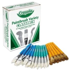 Crayola Large Variety Paint Brush Classpack, Natural; Nylon Bristles, Flat; Round Profiles, 36/Set -Crayola Sales b5de082b508cef56546f48e17ae5f49852