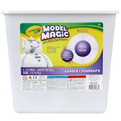 Crayola Resealable Bucket Model Magic Modeling Compound, 2 Lb., White (BIN4400)