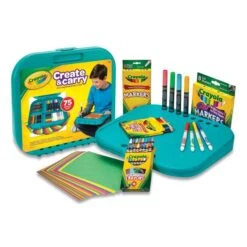 Crayola Create N' Carry Case, Combo Art Storage Case And Lap Desk, 75 Pieces