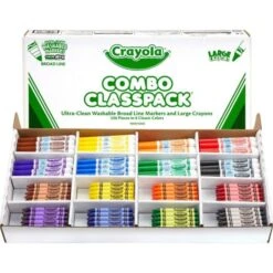 Crayola Crayon And Ultra-Clean Washable Marker Classpack, 8 Colors, 128 Each Crayons/Markers, 256/Box -Crayola Sales f53c5714236eace0849a73b47602d46d03